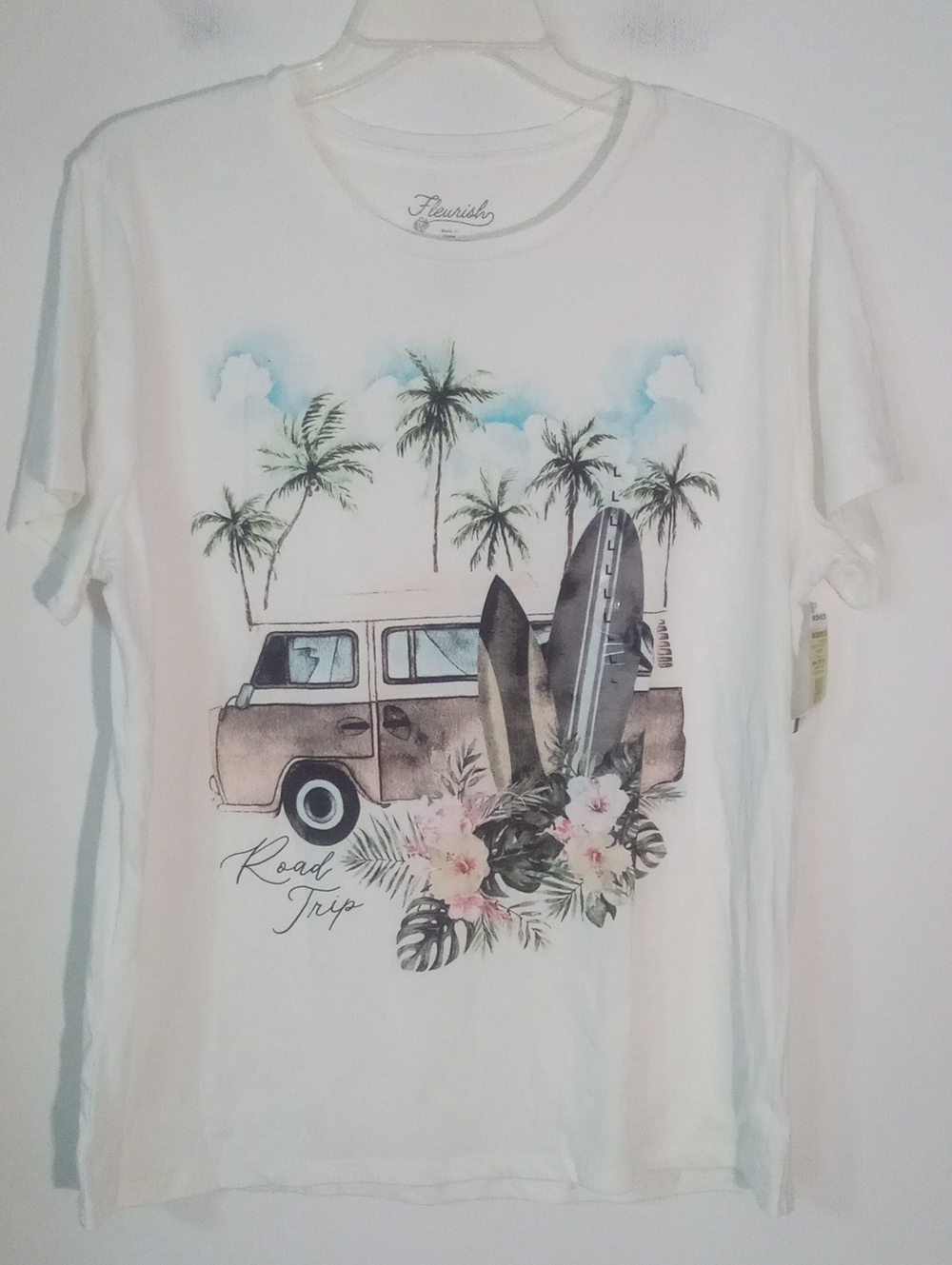 Fleurish 'Road Trip' White Graphic Tee